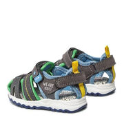 Garvalin 222805-B SANDALIA CERRADA GRIS Y AZUL ELECTRICO (MAT)