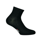 FILA F1609-200 BLACK "FILA" QUARTER SOCKS MERCERIZED COTTON SOCKS 3-PACK