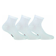 FILA F1609-300 WHITE "FILA" QUARTER SOCKS MERCERIZED COTTON SOCKS 3-PACK