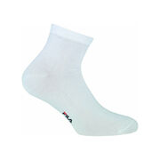 FILA F1609-300 WHITE "FILA" QUARTER SOCKS MERCERIZED COTTON SOCKS 3-PACK