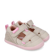 Biomecanics 262191-F884 SANDALIA LONA BASICA BEIGE Y ROSA (PIQUE)