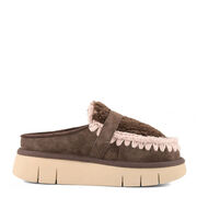 MOU MU.FW531028A/MOCHA Bounce clog suede&curly sheeps