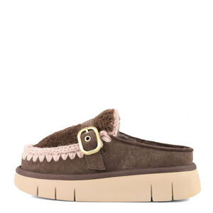 MOU MU.FW531028A/MOCHA Bounce clog suede&curly sheeps