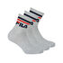 FILA F9398-400 GREY "FILA" UNISEX QUARТЕR SOCKS 3 PAIRS PER РАСК