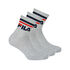 FILA F9398-400 GREY "FILA" UNISEX QUARТЕR SOCKS 3 PAIRS PER РАСК