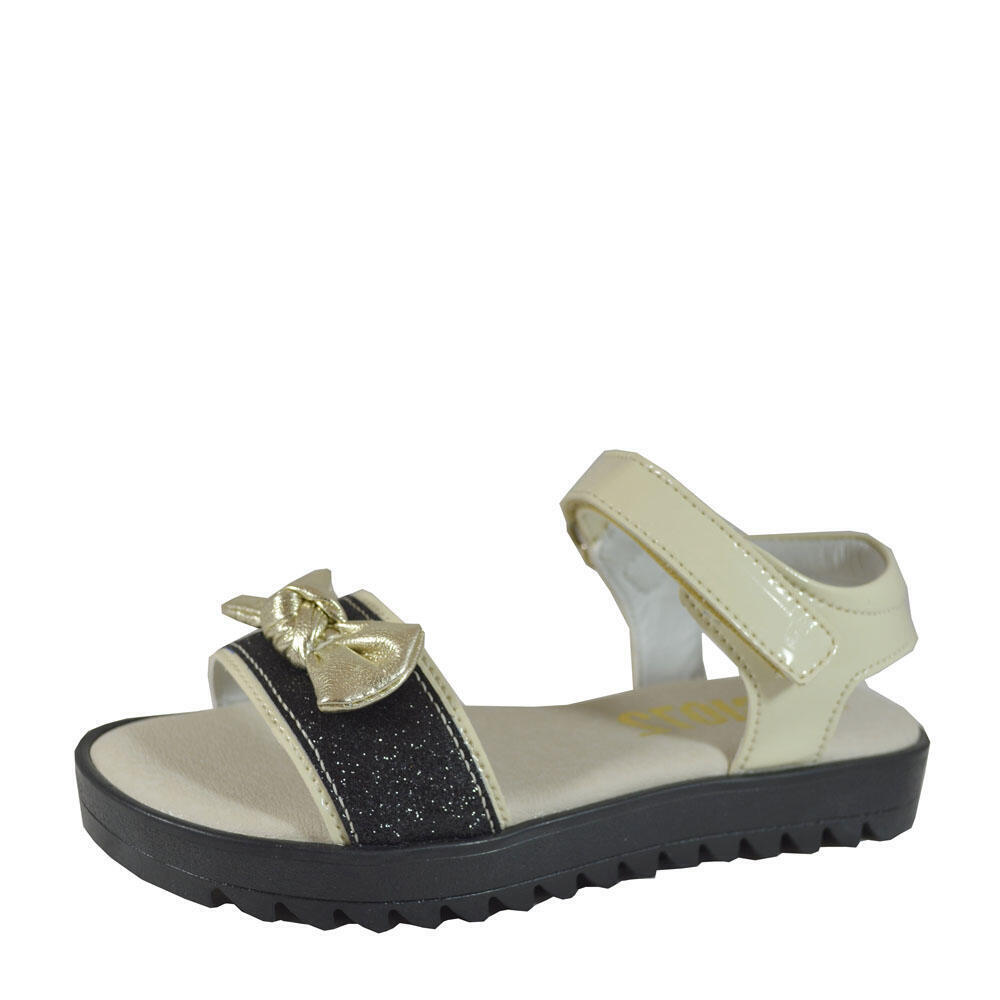 GIO72 GG6027F8E.B SANDALO FIOCCO FEMMINA NERO/BEIGE