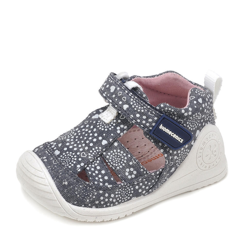 Biomecanics 182124 ZAPATO SANDALIA AZUL MARINO Y PUNTOS (LONA Y ESTAMPADO)
