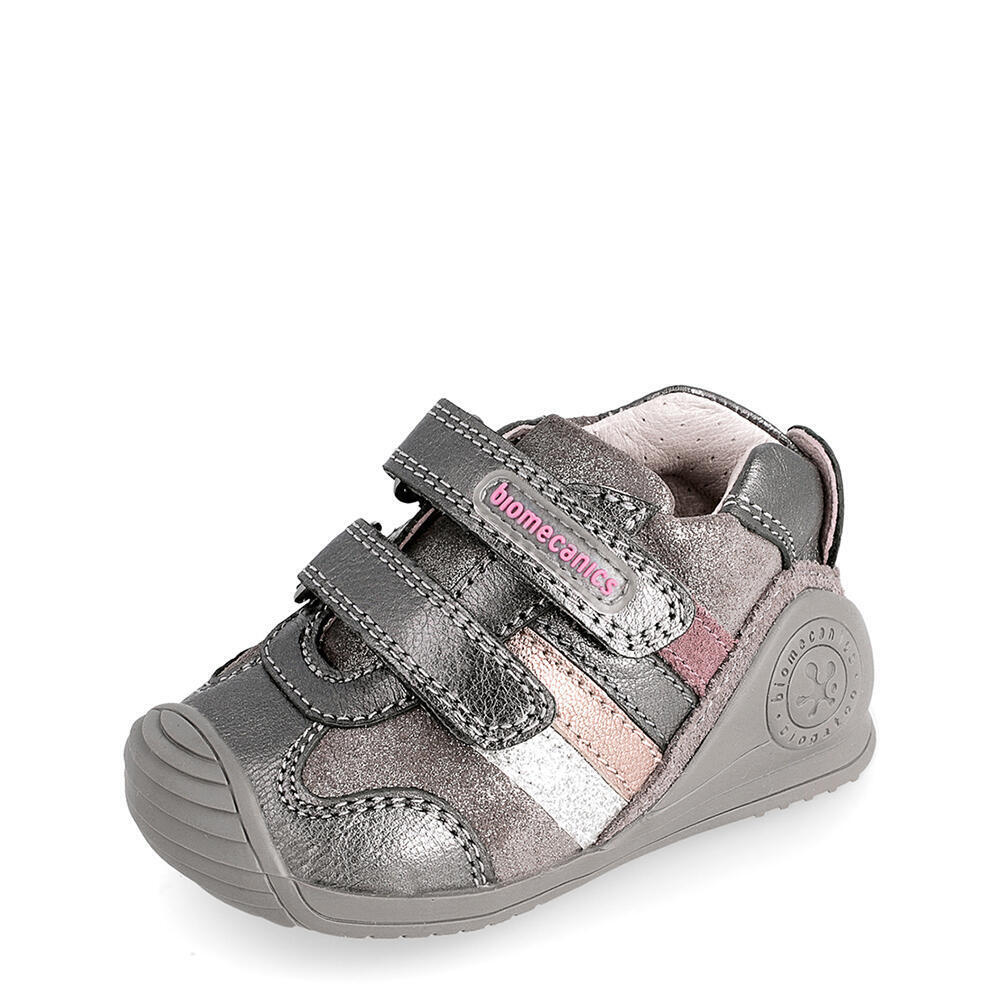 Biomecanics 191138-ZAPATO DOS VELCROS METAL CROMO Y MARENGO (METALCRIS Y SERRAJE LAMINADO)