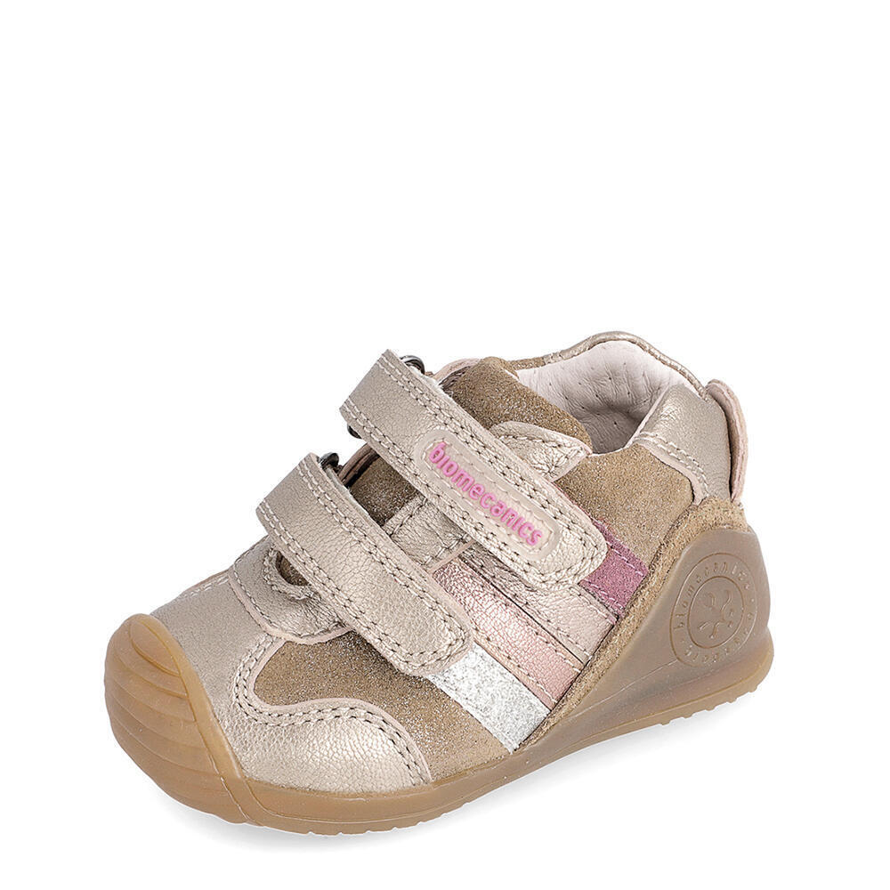 Biomecanics 191138-ZAPATO DOS VELCROS METAL TAUPE Y VISON (METALCRIS Y SERRAJE LAMINADO)