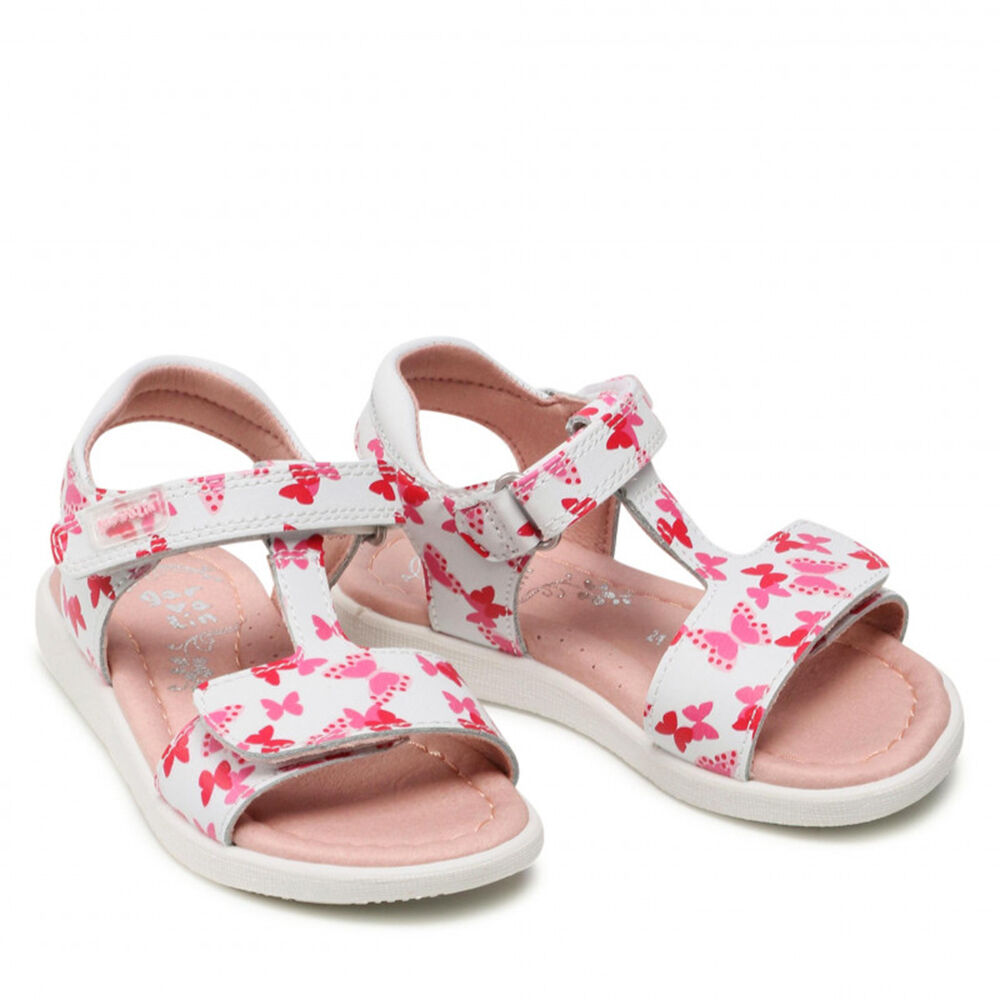 Garvalin 222412-A SANDALIA LAZOS BLANCO Y MARIPOSAS (NAPA Y ESTAMPADO)