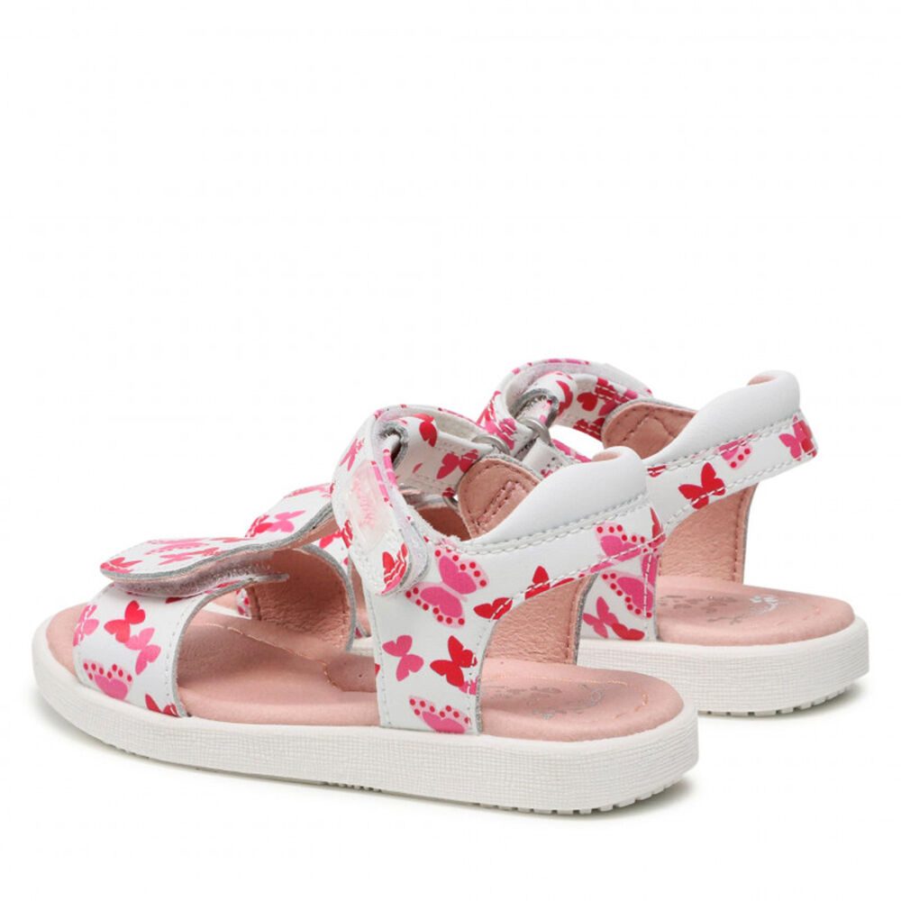 Garvalin 222412-A SANDALIA LAZOS BLANCO Y MARIPOSAS (NAPA Y ESTAMPADO)