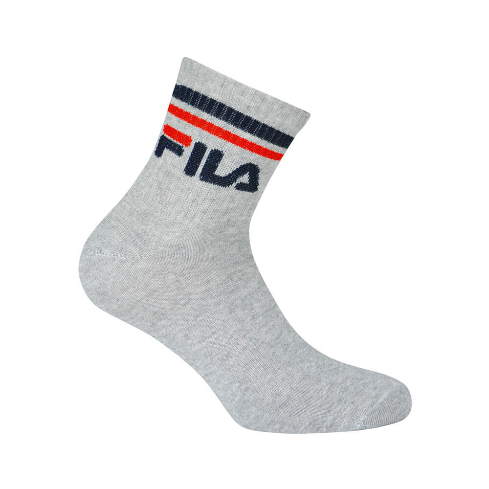 FILA F9398-400 GREY "FILA" UNISEX QUARТЕR SOCKS 3 PAIRS PER РАСК