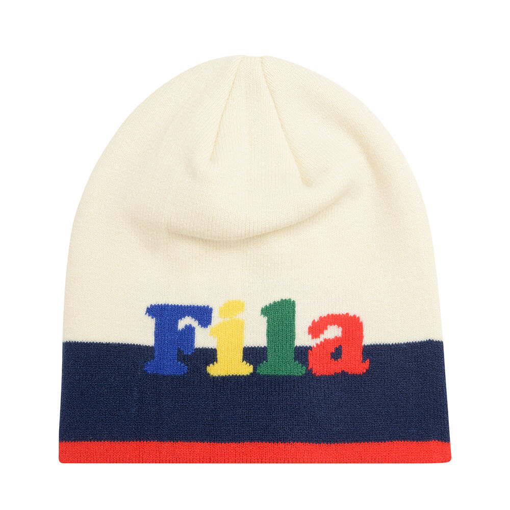 FILA FCK0018 BOWIE Colorful logo intarsia 13240 Antique White-Medieval Blue-True Red