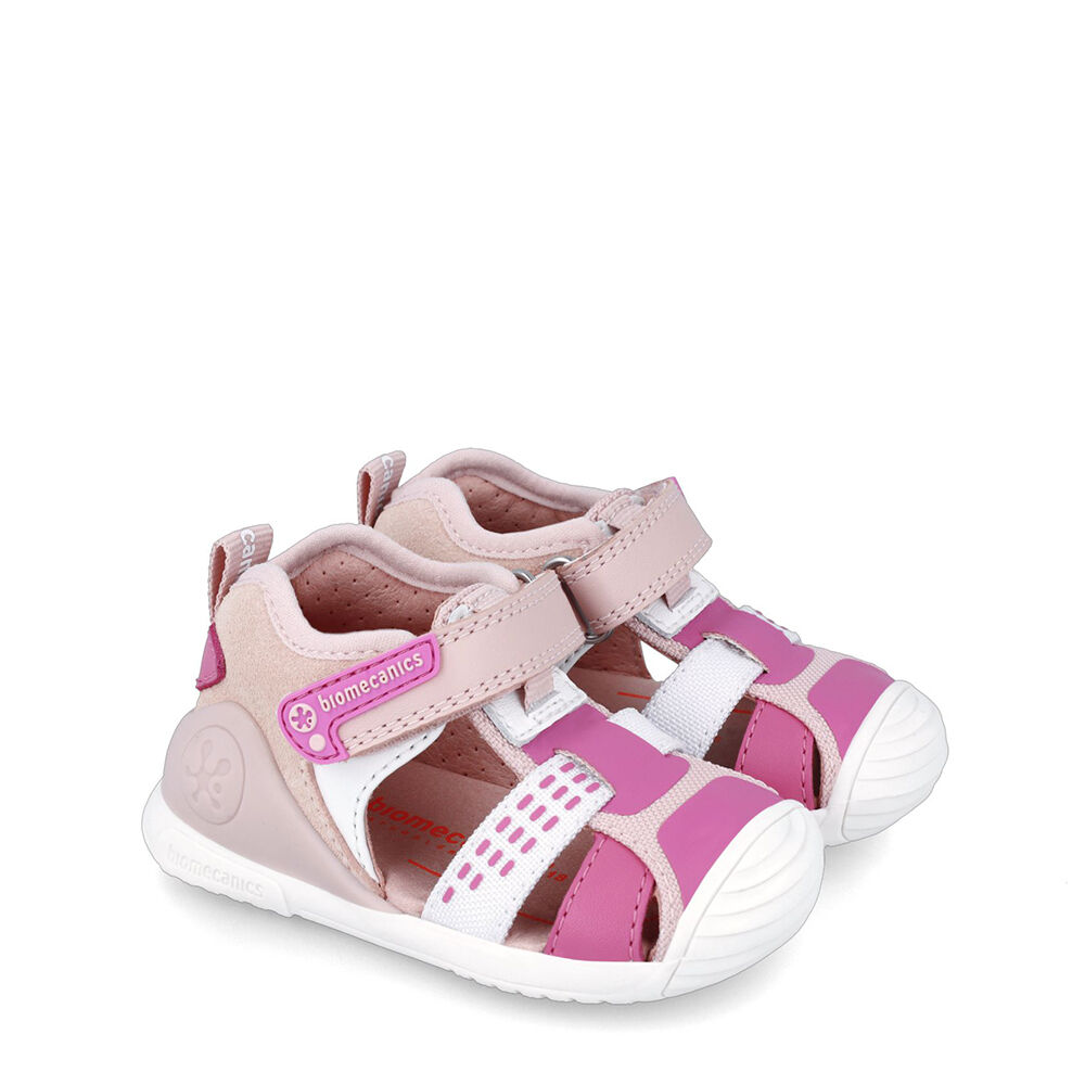 Biomecanics 242155-C SANDALIA SPORT BLANCO Y FUCSIA (REJILLA)
