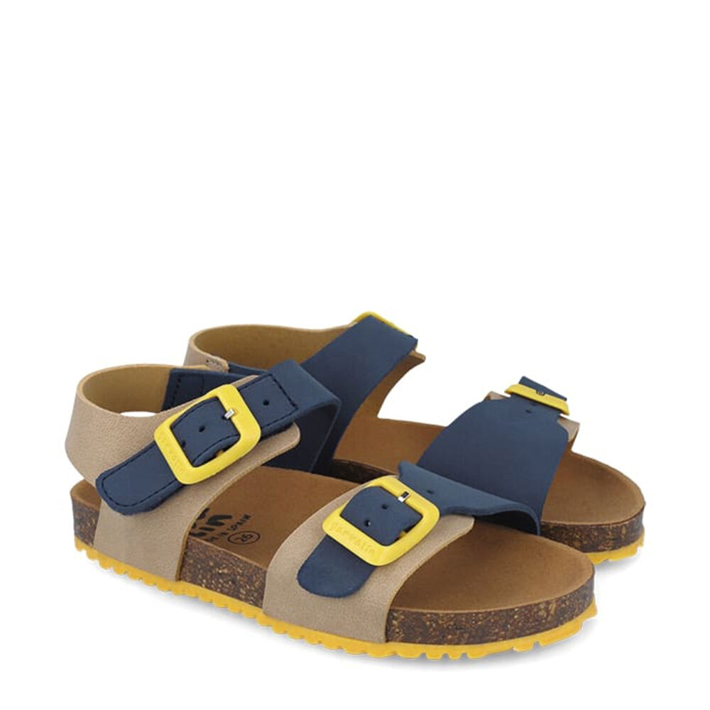 Garvalin 252474-B827 SANDALIA BIO BASICO BEIGE Y AZUL MARINO (MAT)