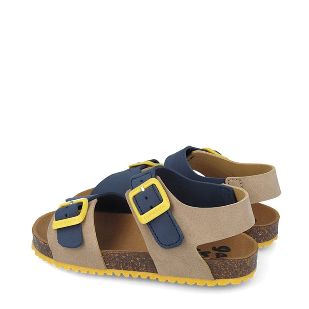 Garvalin 252474-B827 SANDALIA BIO BASICO BEIGE Y AZUL MARINO (MAT)