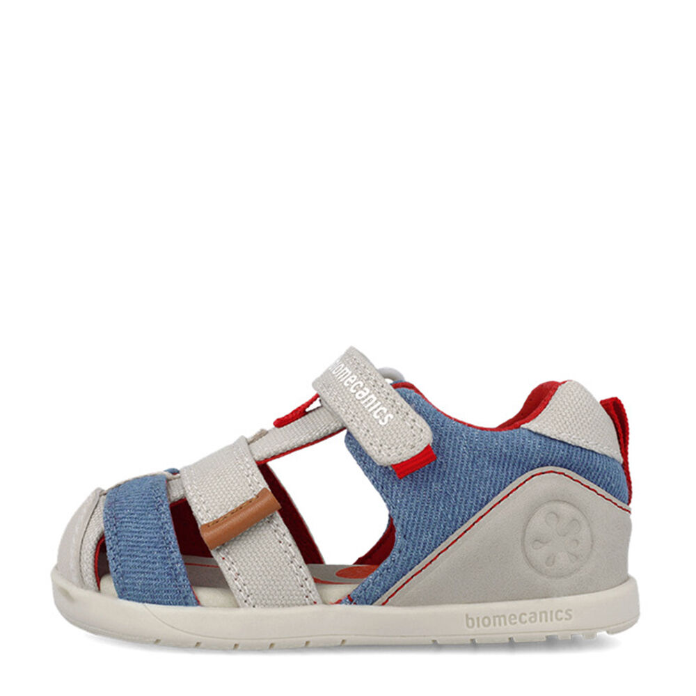 Biomecanics 262199-B827 SANDALIA LONA URBAN BEIGE Y AZUL MARINO (PIQUE)