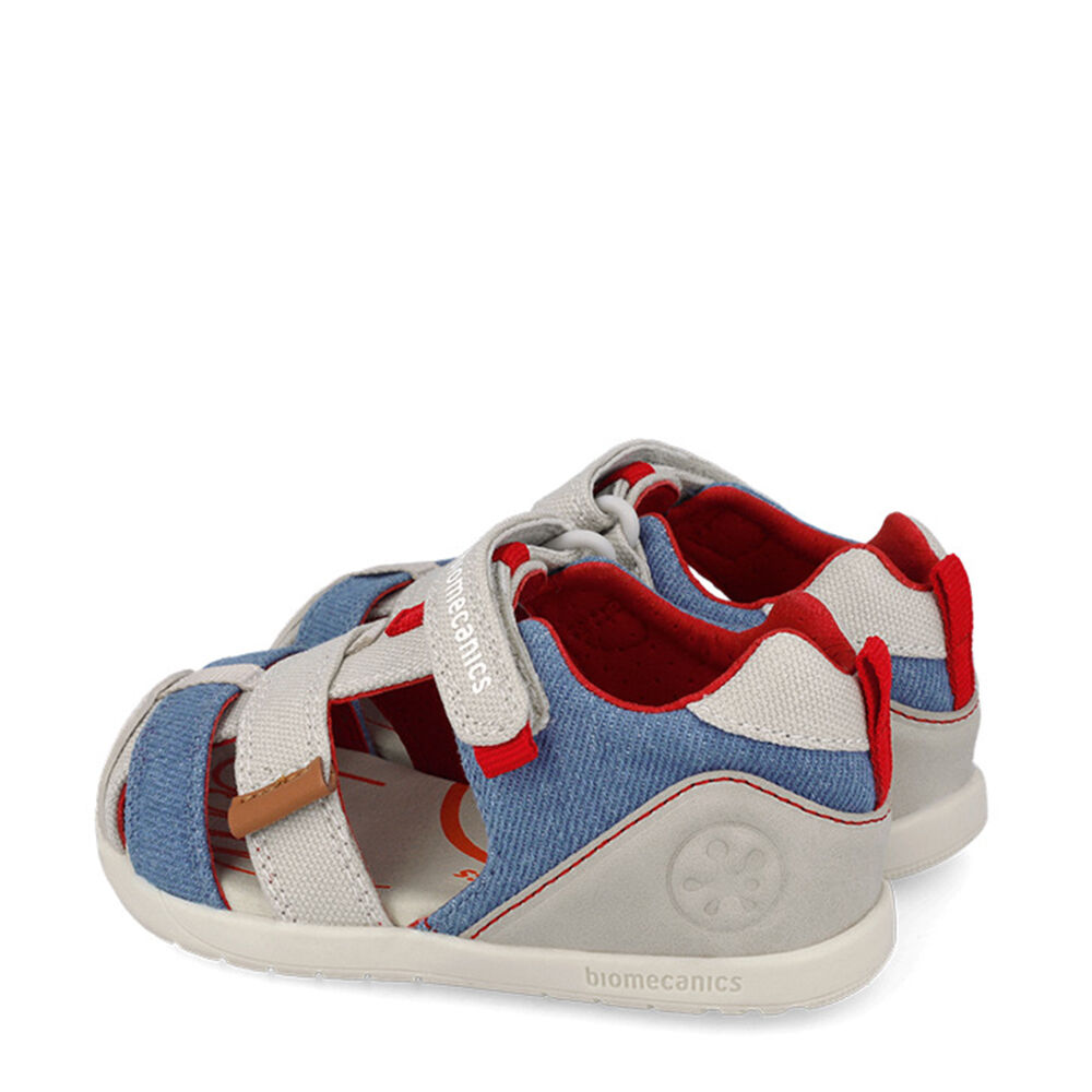 Biomecanics 262199-B827 SANDALIA LONA URBAN BEIGE Y AZUL MARINO (PIQUE)