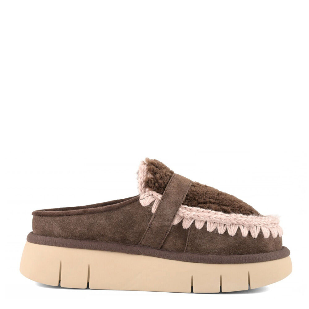 MOU MU.FW531028A/MOCHA Bounce clog suede&curly sheeps