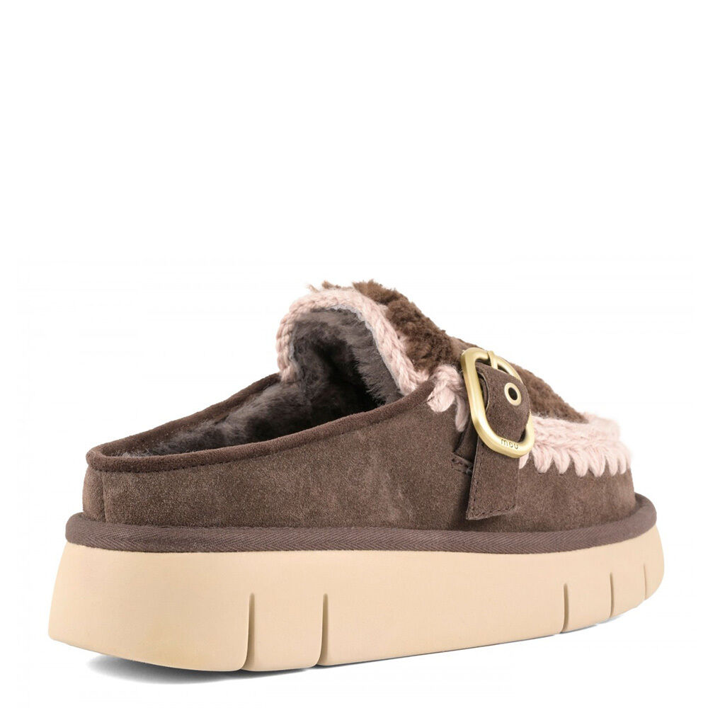 MOU MU.FW531028A/MOCHA Bounce clog suede&curly sheeps