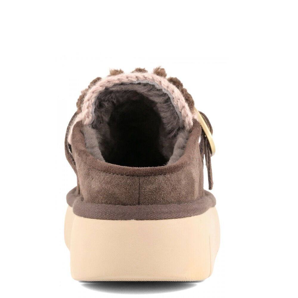 MOU MU.FW531028A/MOCHA Bounce clog suede&curly sheeps