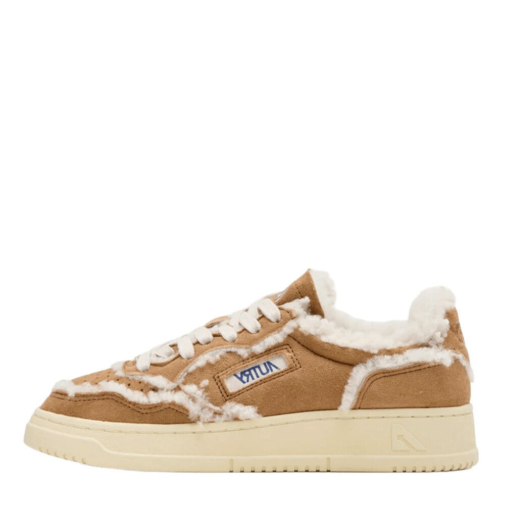 Autry A1UNAULWGX01 MEDALIST LOW WOM SUEDE/SHEARLING COGNAC