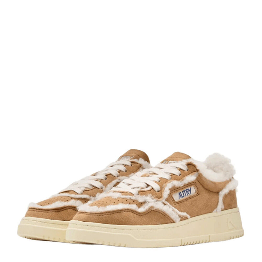Autry A1UNAULWGX01 MEDALIST LOW WOM SUEDE/SHEARLING COGNAC