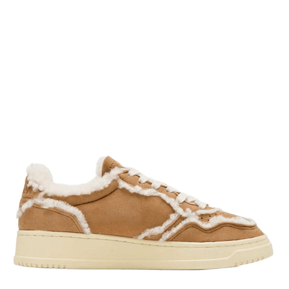 Autry A1UNAULWGX01 MEDALIST LOW WOM SUEDE/SHEARLING COGNAC