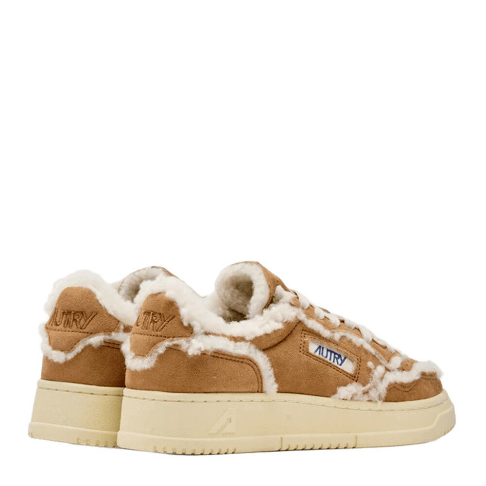 Autry A1UNAULWGX01 MEDALIST LOW WOM SUEDE/SHEARLING COGNAC