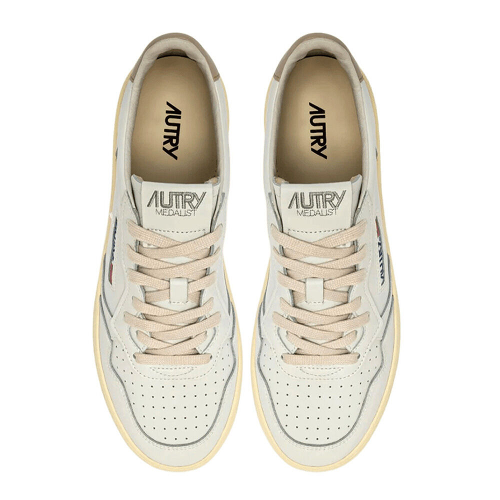 Autry A1UNAULWLL27 MEDALIST LOW WOM LEAT/LEAT WHT/FEATHER