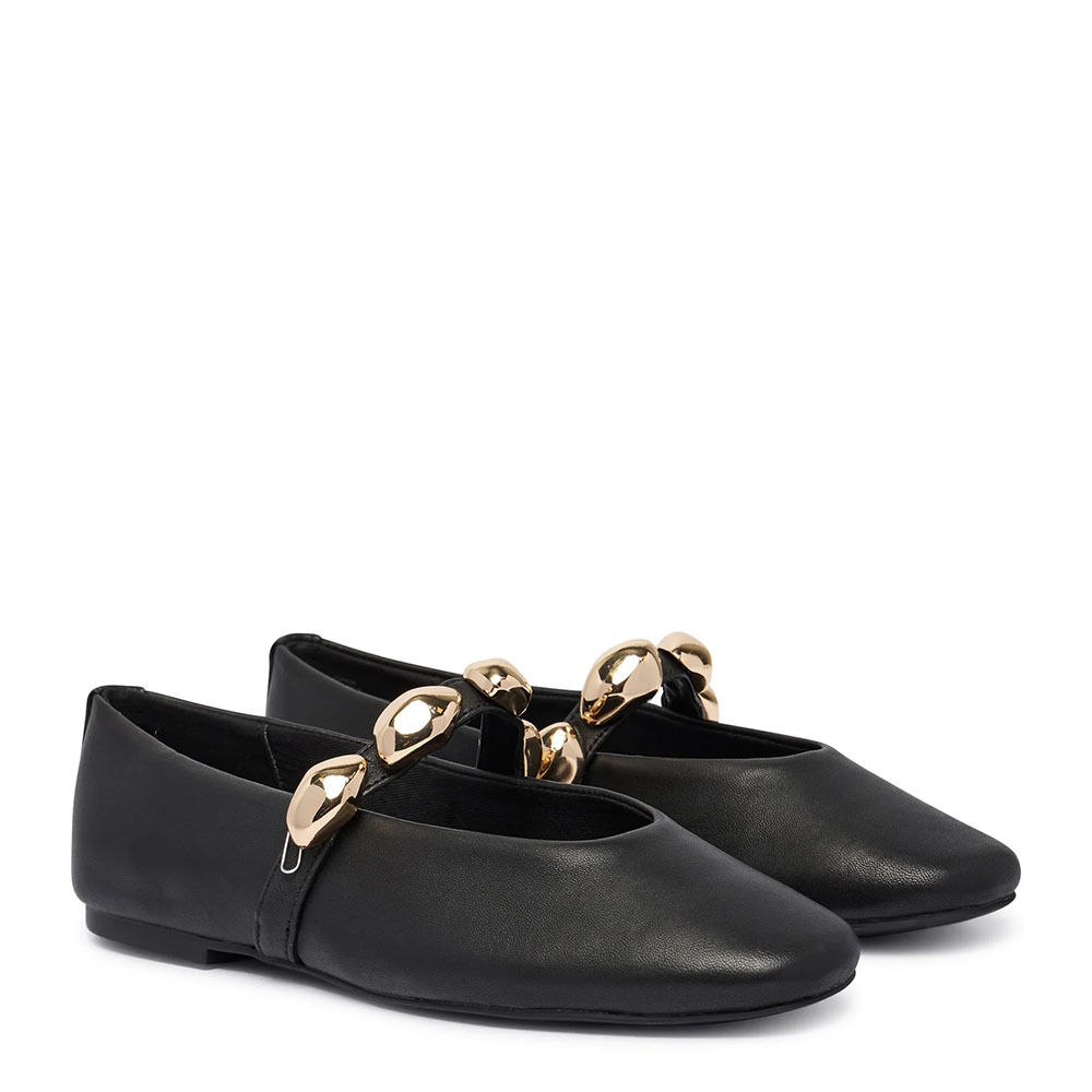 Steve Madden 11005437-BLACK LEATHER Poppin