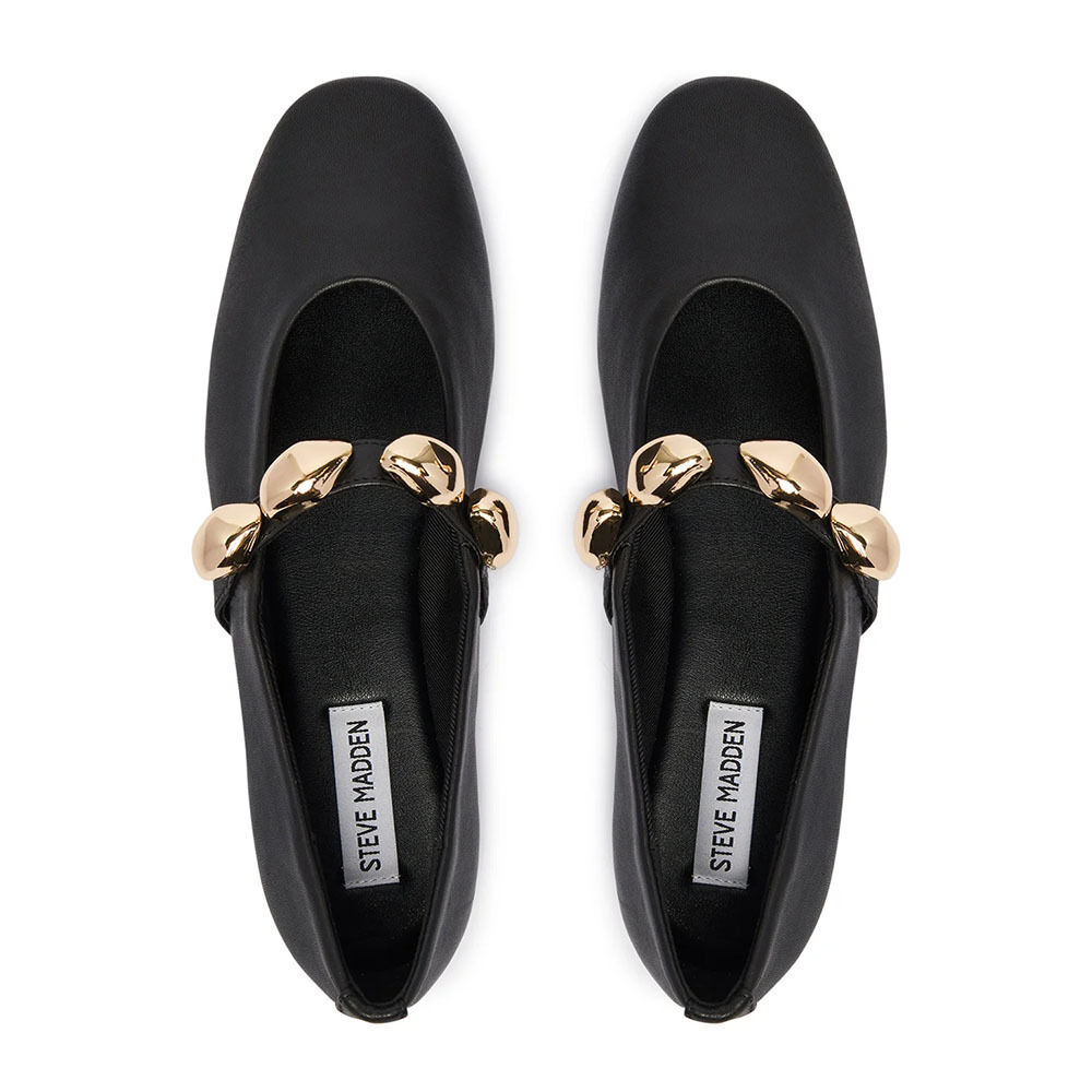 Steve Madden 11005437-BLACK LEATHER Poppin