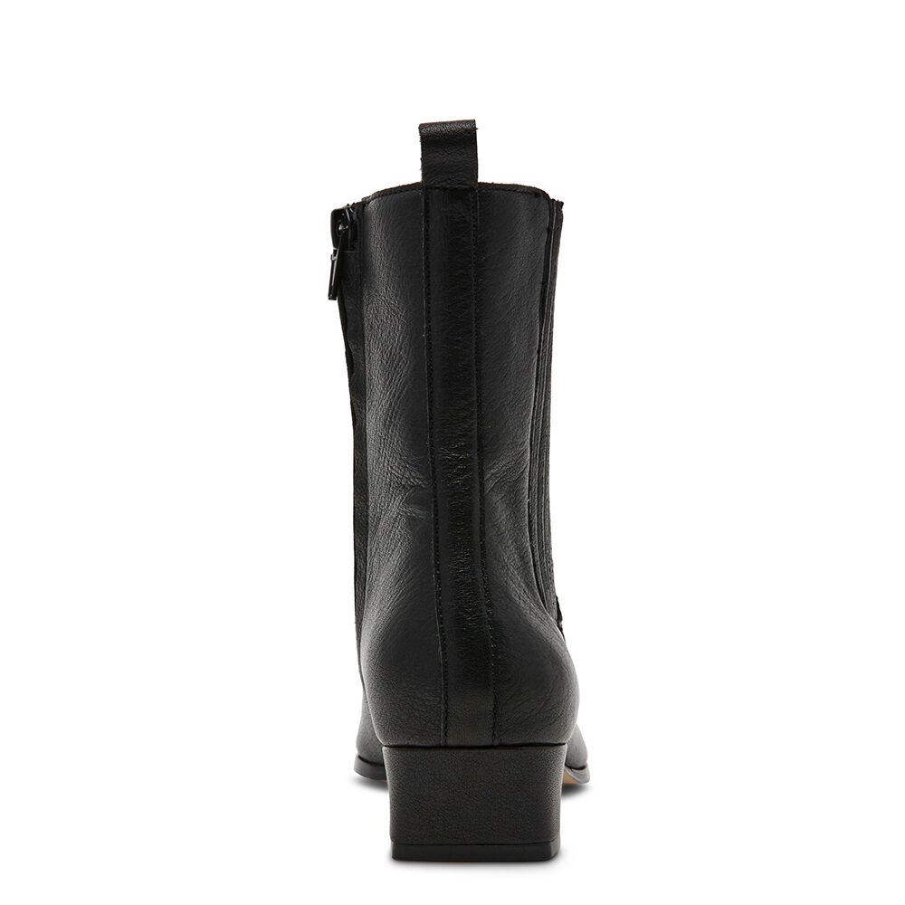 Steve Madden 11004841-BLACK LEATHER Dusty